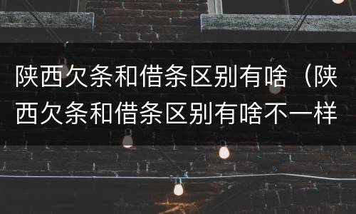 陕西欠条和借条区别有啥（陕西欠条和借条区别有啥不一样）