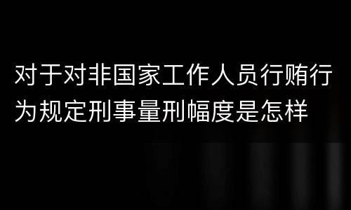 对于对非国家工作人员行贿行为规定刑事量刑幅度是怎样