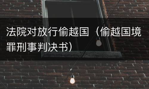 法院对放行偷越国（偷越国境罪刑事判决书）