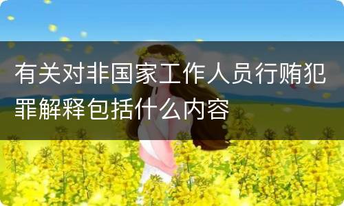 有关对非国家工作人员行贿犯罪解释包括什么内容