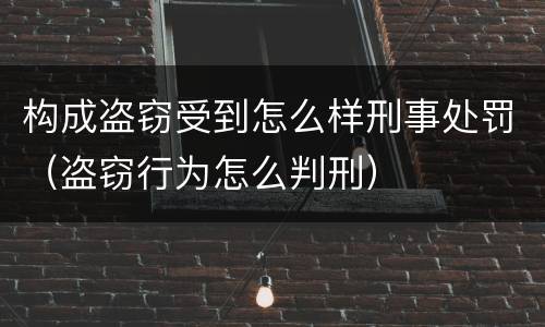 构成盗窃受到怎么样刑事处罚（盗窃行为怎么判刑）