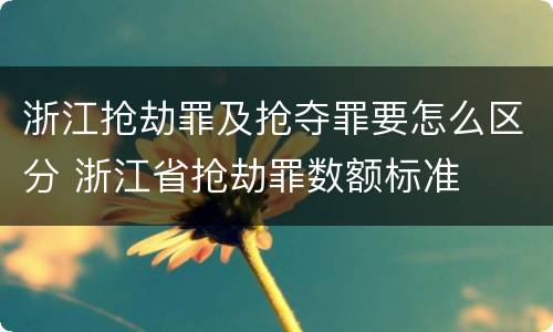 浙江抢劫罪及抢夺罪要怎么区分 浙江省抢劫罪数额标准