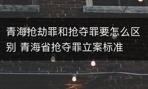 青海抢劫罪和抢夺罪要怎么区别 青海省抢夺罪立案标准