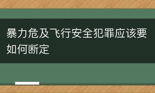 暴力危及飞行安全犯罪应该要如何断定