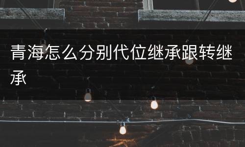 青海怎么分别代位继承跟转继承