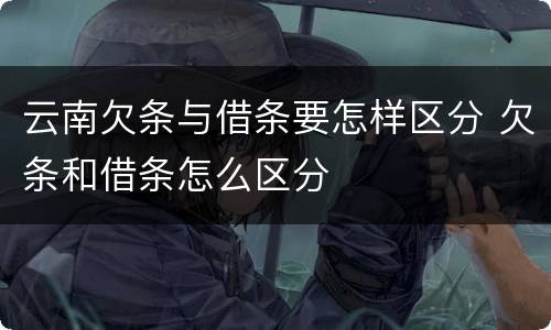 云南欠条与借条要怎样区分 欠条和借条怎么区分