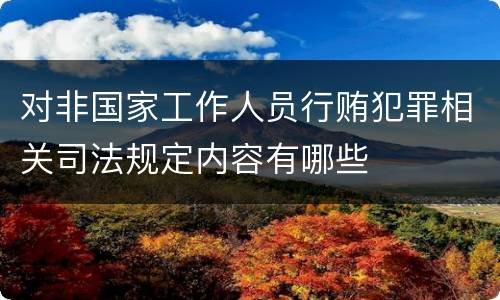 对非国家工作人员行贿犯罪相关司法规定内容有哪些
