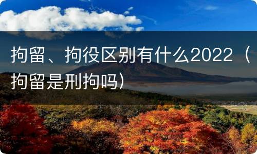 拘留、拘役区别有什么2022（拘留是刑拘吗）