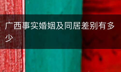 广西事实婚姻及同居差别有多少
