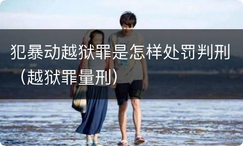 犯暴动越狱罪是怎样处罚判刑（越狱罪量刑）