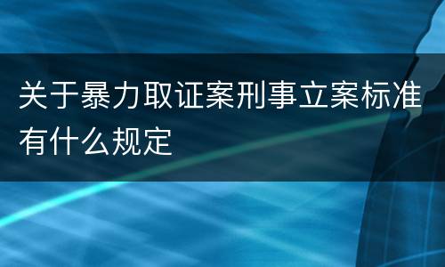 关于暴力取证案刑事立案标准有什么规定