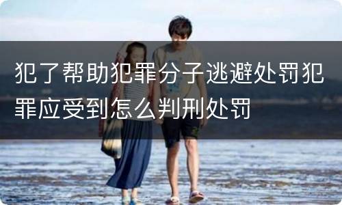 犯了帮助犯罪分子逃避处罚犯罪应受到怎么判刑处罚