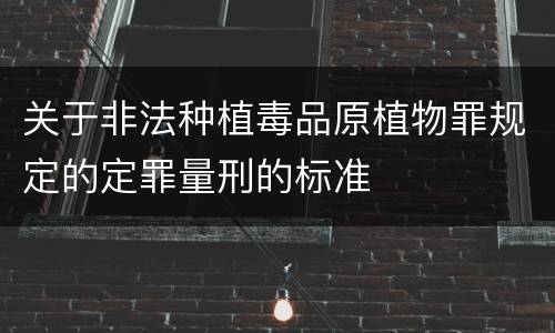 关于非法种植毒品原植物罪规定的定罪量刑的标准