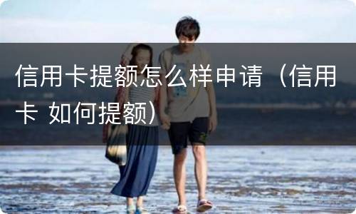 信用卡提额怎么样申请（信用卡 如何提额）
