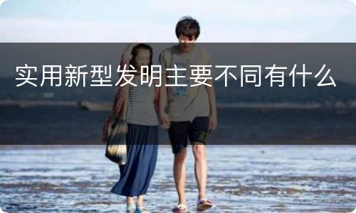 实用新型发明主要不同有什么