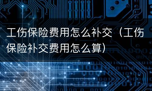 工伤保险费用怎么补交（工伤保险补交费用怎么算）