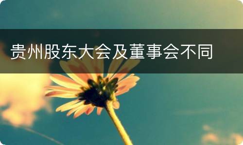 贵州股东大会及董事会不同