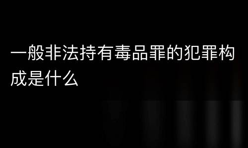 一般非法持有毒品罪的犯罪构成是什么