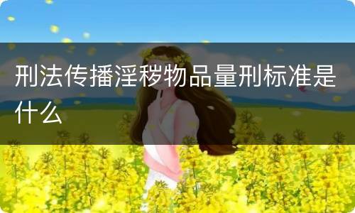 刑法传播淫秽物品量刑标准是什么