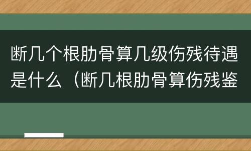 断几个根肋骨算几级伤残待遇是什么（断几根肋骨算伤残鉴定）
