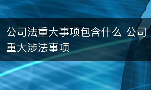 公司法重大事项包含什么 公司重大涉法事项