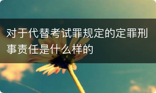 对于代替考试罪规定的定罪刑事责任是什么样的