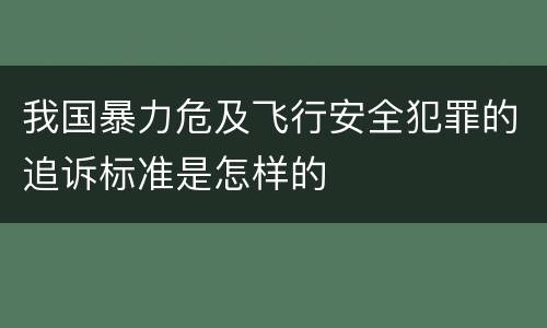 我国暴力危及飞行安全犯罪的追诉标准是怎样的