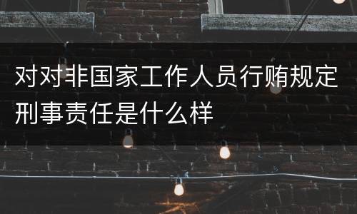 对对非国家工作人员行贿规定刑事责任是什么样
