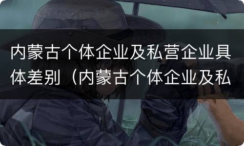 内蒙古个体企业及私营企业具体差别（内蒙古个体企业及私营企业具体差别是什么）