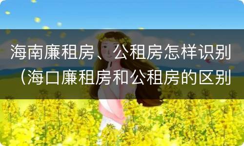 海南廉租房、公租房怎样识别（海口廉租房和公租房的区别）