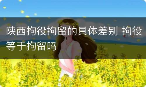 陕西拘役拘留的具体差别 拘役等于拘留吗