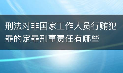 刑法对非国家工作人员行贿犯罪的定罪刑事责任有哪些