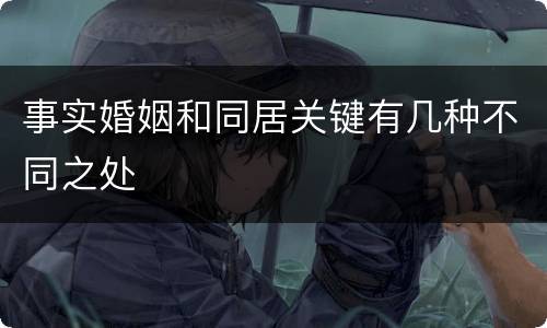 事实婚姻和同居关键有几种不同之处