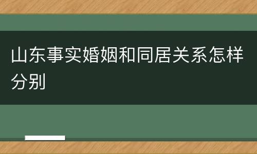 山东事实婚姻和同居关系怎样分别