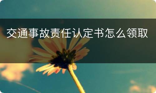 交通事故责任认定书怎么领取