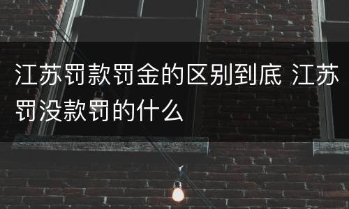 江苏罚款罚金的区别到底 江苏罚没款罚的什么