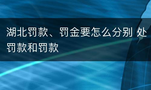 湖北罚款、罚金要怎么分别 处罚款和罚款