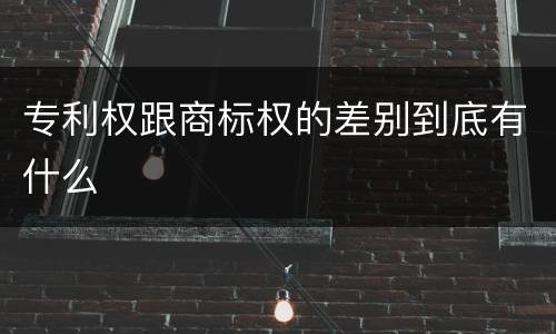 专利权跟商标权的差别到底有什么
