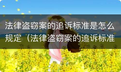 法律盗窃案的追诉标准是怎么规定（法律盗窃案的追诉标准是怎么规定出来的）