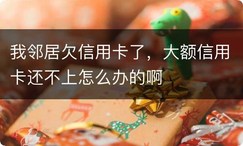 我邻居欠信用卡了，大额信用卡还不上怎么办的啊