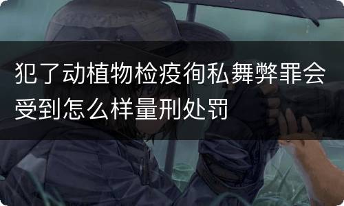 犯了动植物检疫徇私舞弊罪会受到怎么样量刑处罚