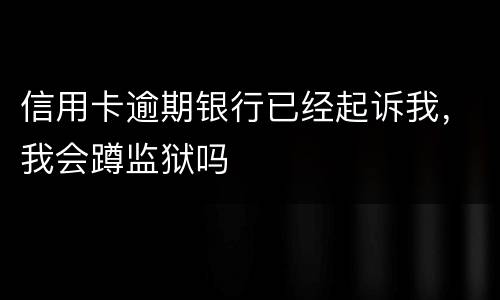 信用卡逾期银行已经起诉我，我会蹲监狱吗