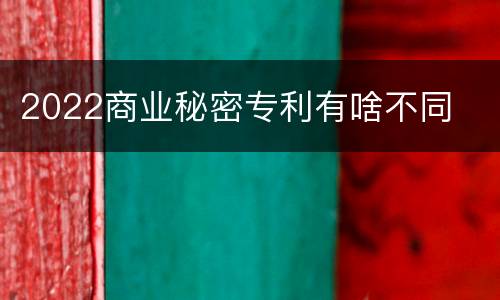 2022商业秘密专利有啥不同