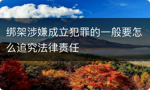 绑架涉嫌成立犯罪的一般要怎么追究法律责任