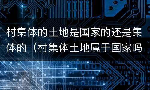 村集体的土地是国家的还是集体的（村集体土地属于国家吗）