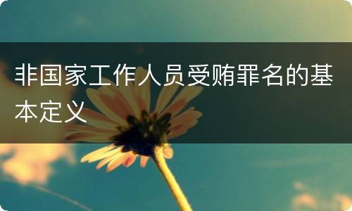 非国家工作人员受贿罪名的基本定义