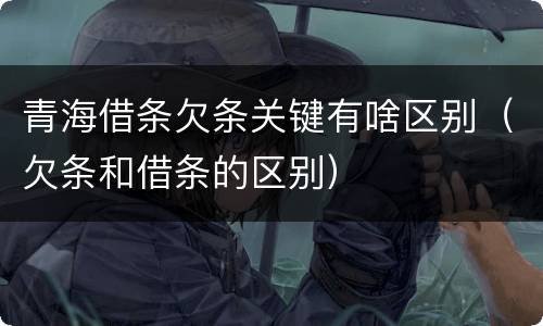 青海借条欠条关键有啥区别（欠条和借条的区别）