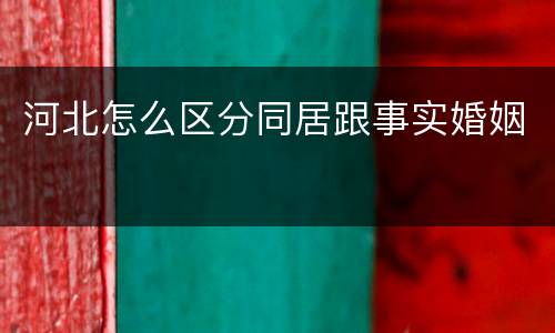 河北怎么区分同居跟事实婚姻