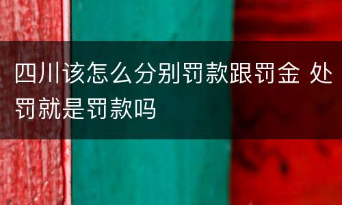 四川该怎么分别罚款跟罚金 处罚就是罚款吗