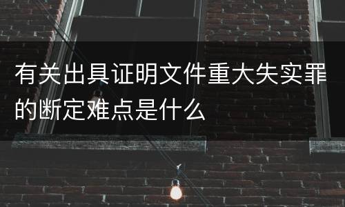 有关出具证明文件重大失实罪的断定难点是什么